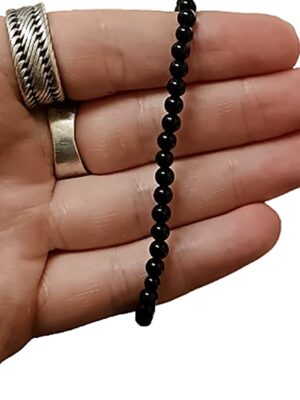 4mm Crystal bead bracelets · Obsidian