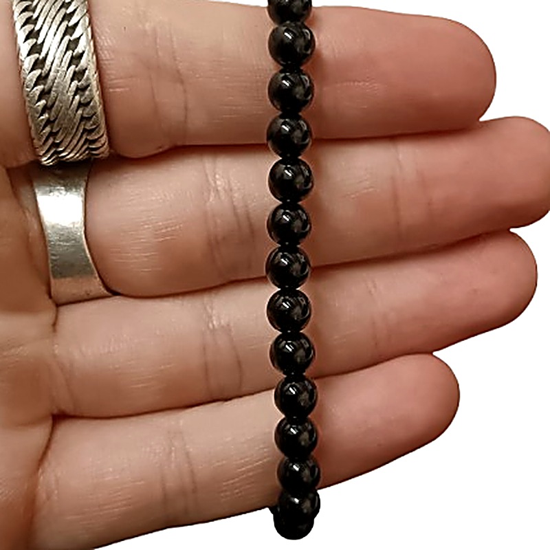 Obsidian 6mm bead bracelet