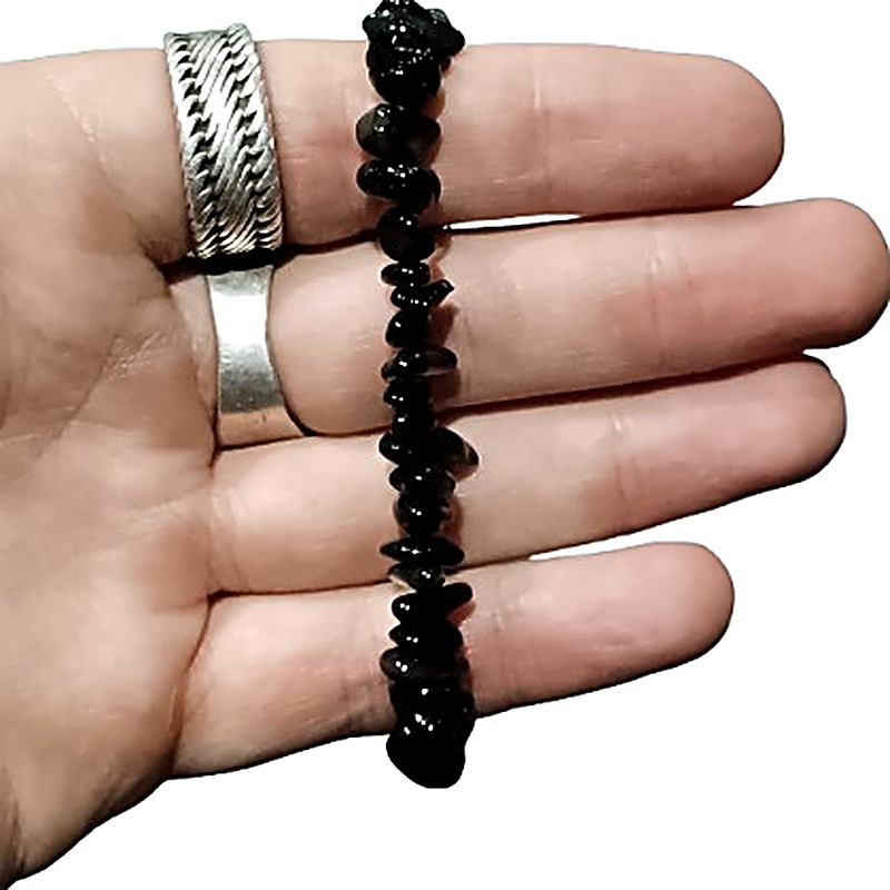 Obsidian chip bracelet