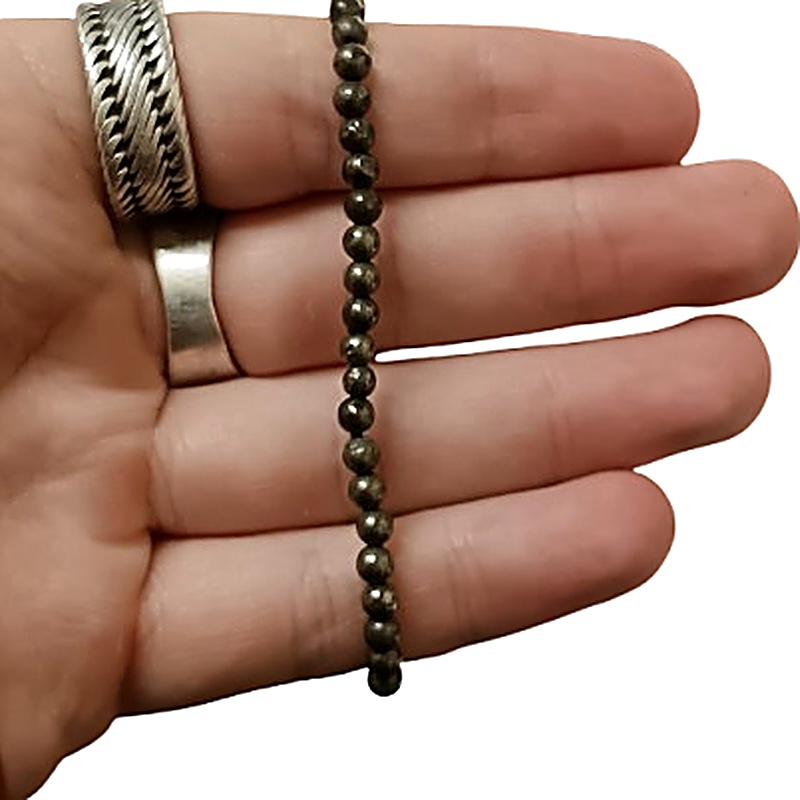 Pyrite 4mm bead bracelet