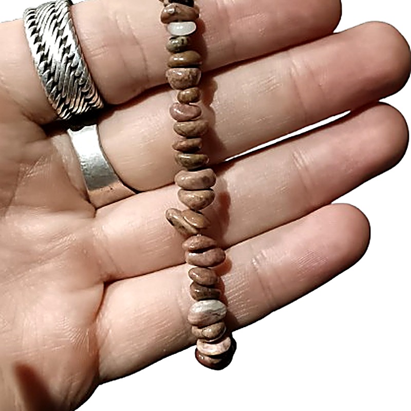 Rhodonite chip bracelet