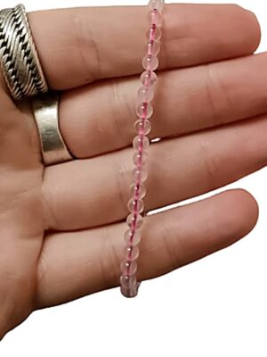 4mm Crystal bead bracelets · Rose quartz