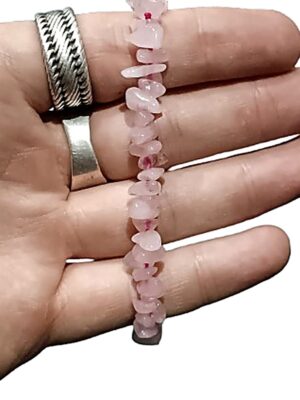 Crystal chip bracelets · Rose quartz