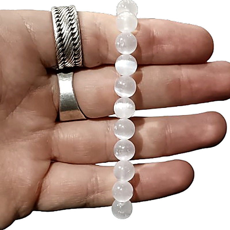 Selenite 8mm bead bracelet