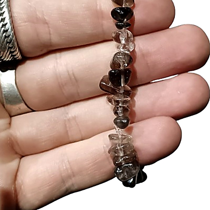 Smoky Quartz chip bracelet
