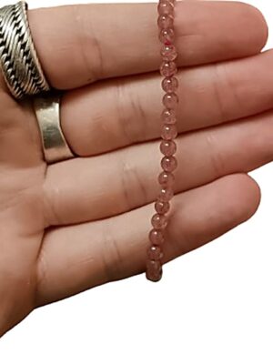 4mm Crystal bead bracelets · Red strawberry quartz