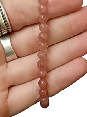 6mm Crystal bead bracelets · Red strawberry quartz
