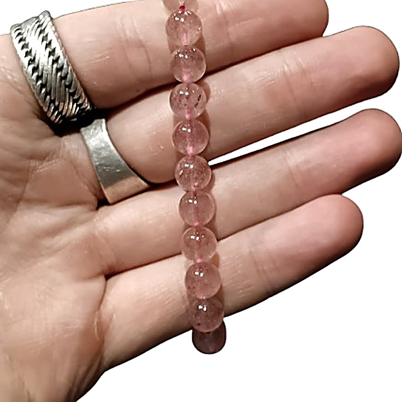 Red Strawberry Quartz 8mm bead bracelet