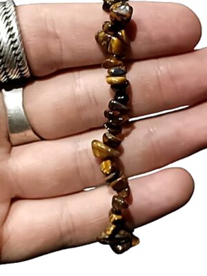 Crystal chip bracelets · Tiger's eye (gold)