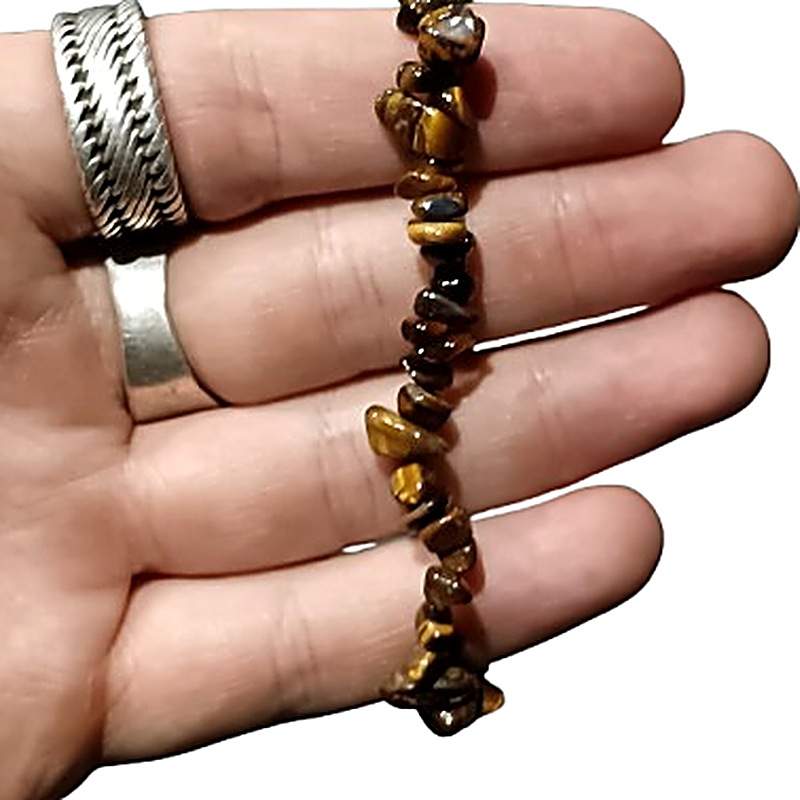 Tiger's Eye (Gold) chip bracelet