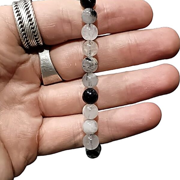 Tourmaline in Quartz 8mm bead bracelet