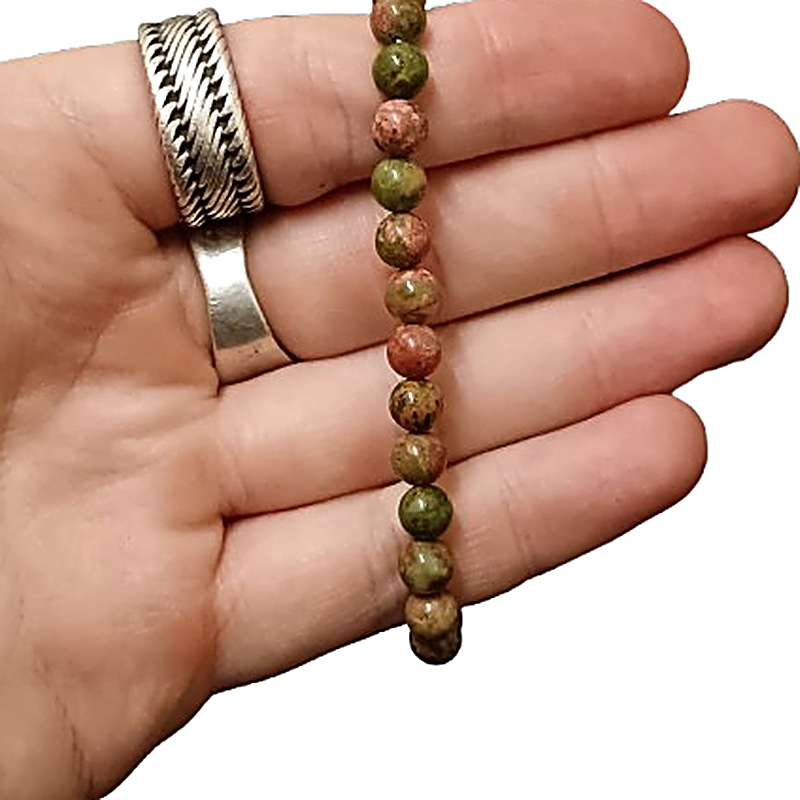 Unakite 6mm bead bracelet