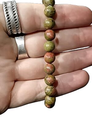 8mm Crystal bead bracelets · Unakite