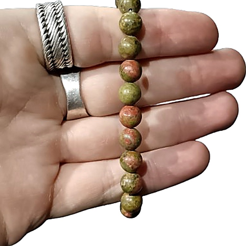Unakite 8mm bead bracelet