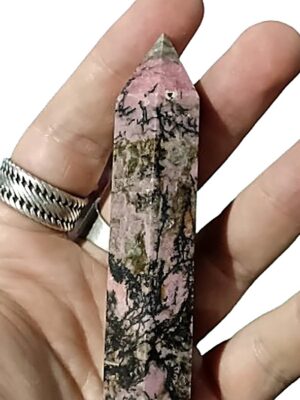 70g Small crystal towers · Rhodonite