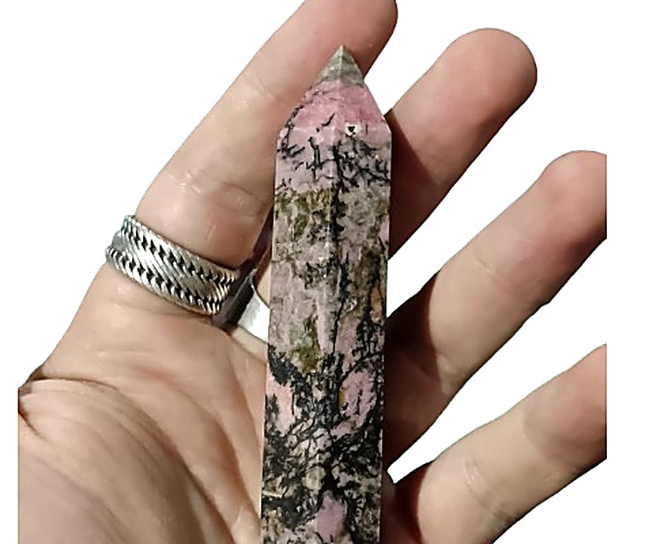 70g Small crystal towers · Rhodonite