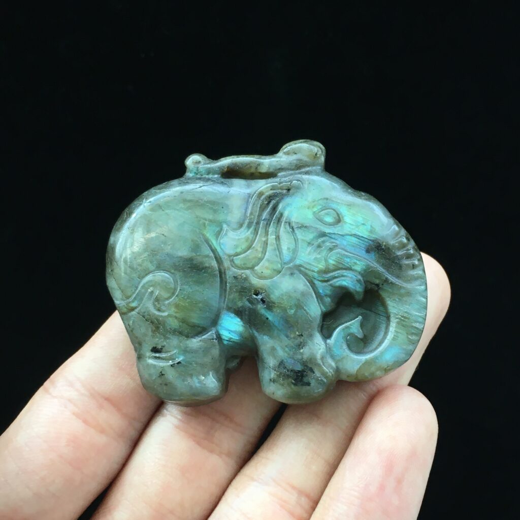 Labradorite Elephant Crystal Carving