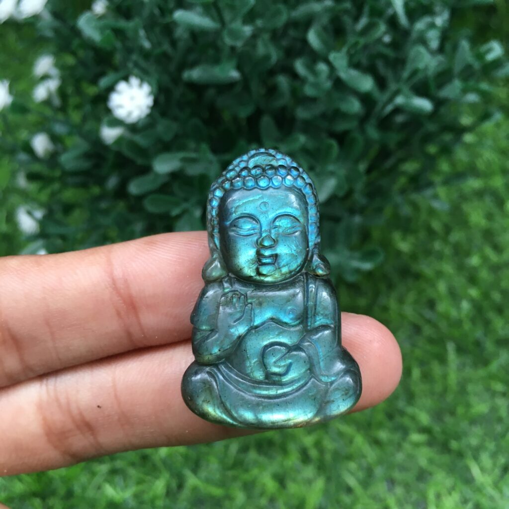 Labradorite Buddha Crystal Carving