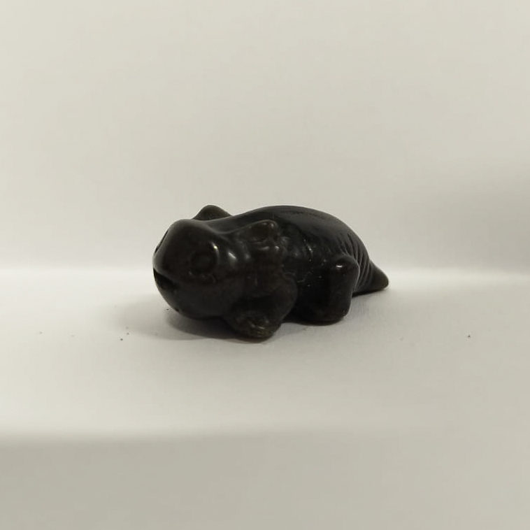 Mini Axolotl Crystal Carving · Obsidian