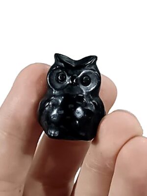 Mini Crystal Owl Carving · Obsidian