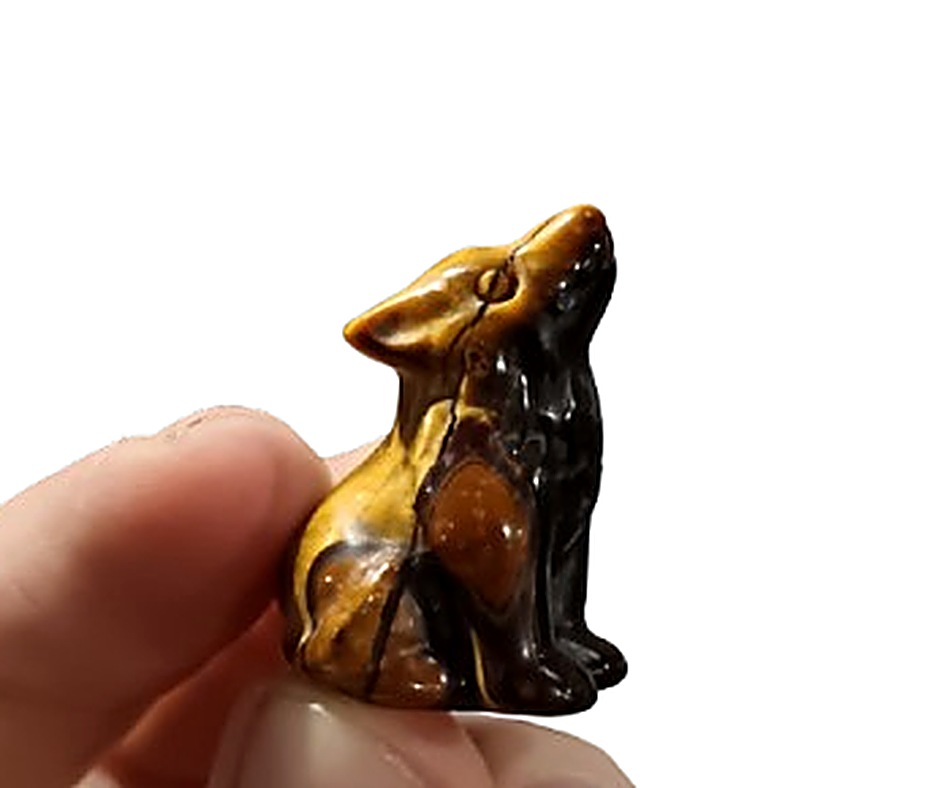Mini Howling Crystal Wolf · Tiger Eye