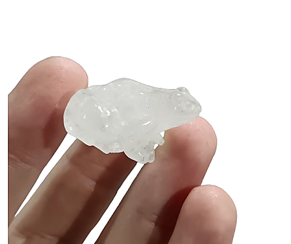 Mini Crystal Frog Carving · Clear quartz