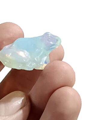 Mini Crystal Frog Carving · Opalite