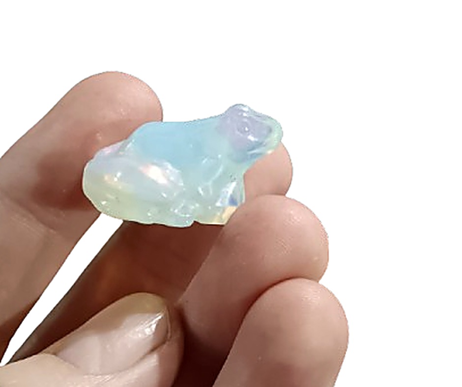 Mini Crystal Frog Carving · Opalite
