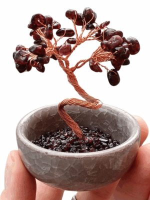 Large Crystal Tree in Terracotta Glazed Pot