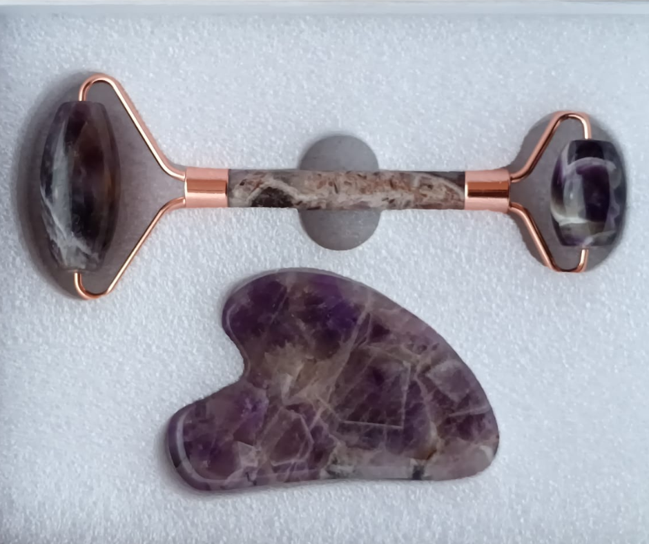 Crystal Face Roller & Gua Sha Set · Amethyst