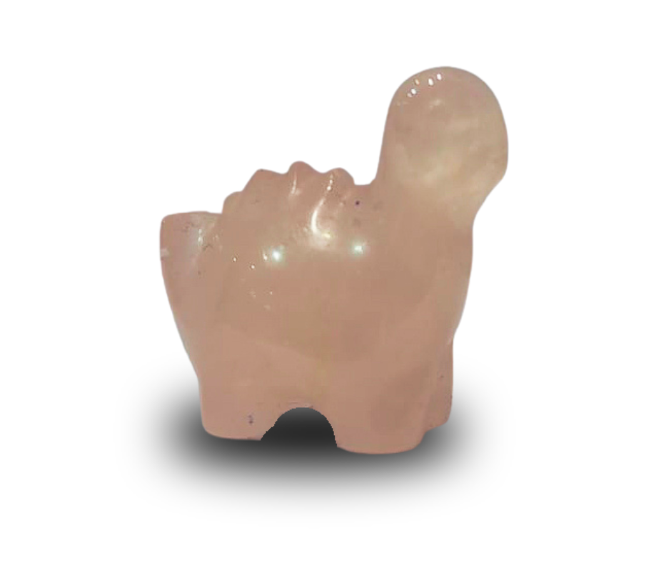 Mini Crystal Dinosaur · Rose quartz