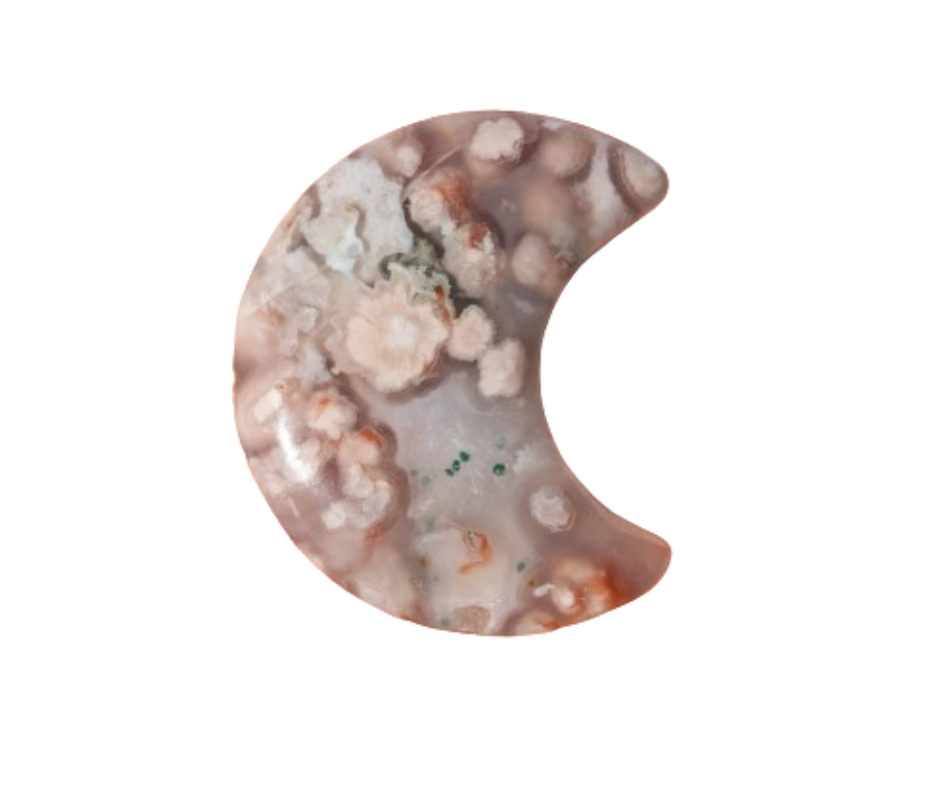 Mini Crystal Moon · Flower agate