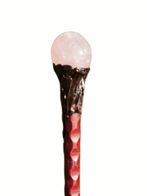 Crystal Tumblestone Wand · Rose quartz