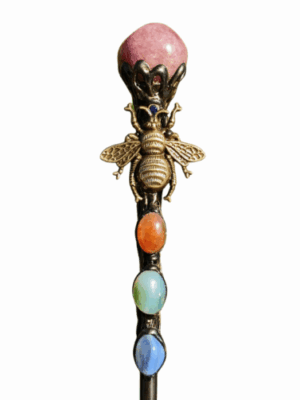 Bee Crystal Wand · Strawberry Quartz