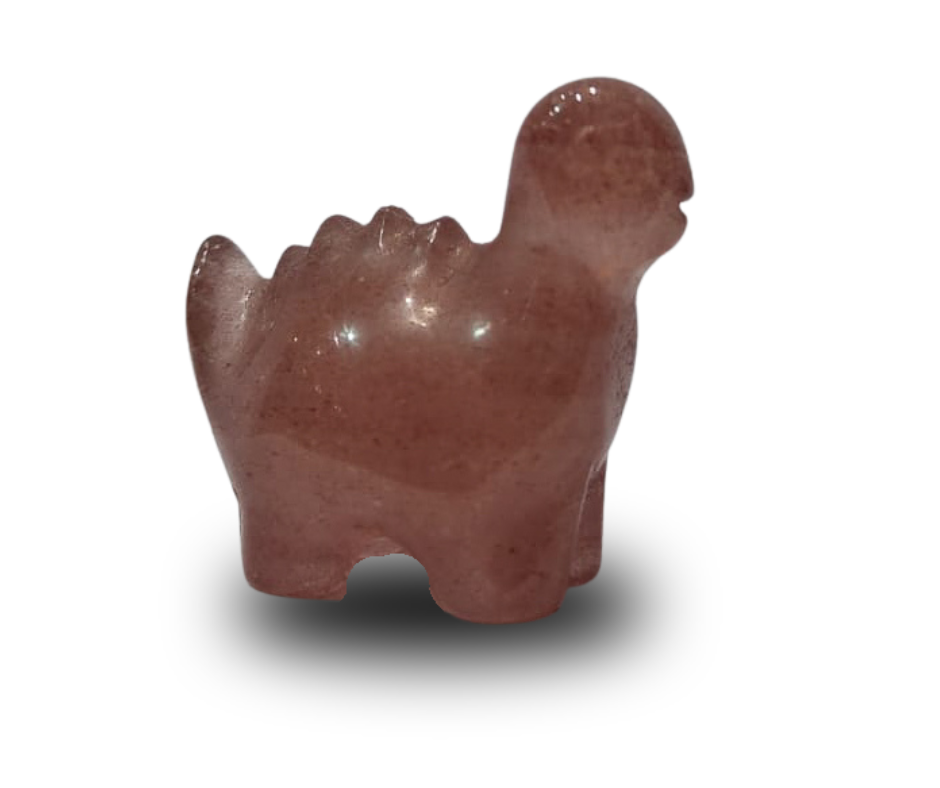 Mini Crystal Dinosaur · Strawberry Quartz