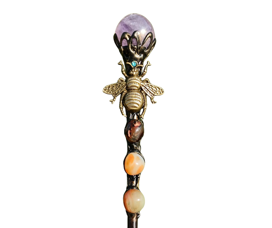 Bee Crystal Wand · Amethyst