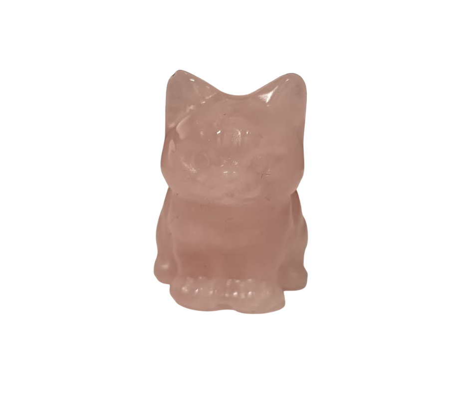 Mini Crystal Cat · Rose Quartz