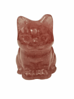 Mini Crystal Cat · Strawberry Quartz