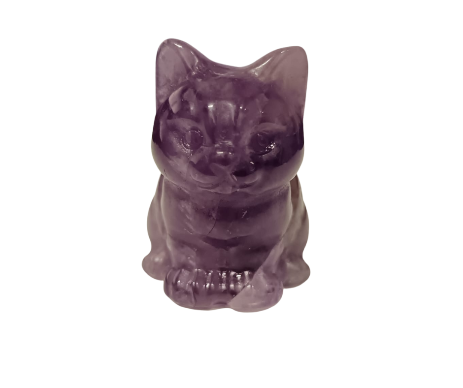 Mini Crystal Cat · Amethyst