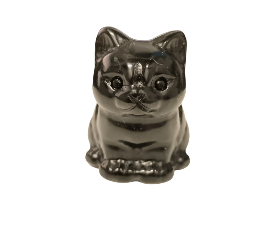Mini Crystal Cat · Obsidian