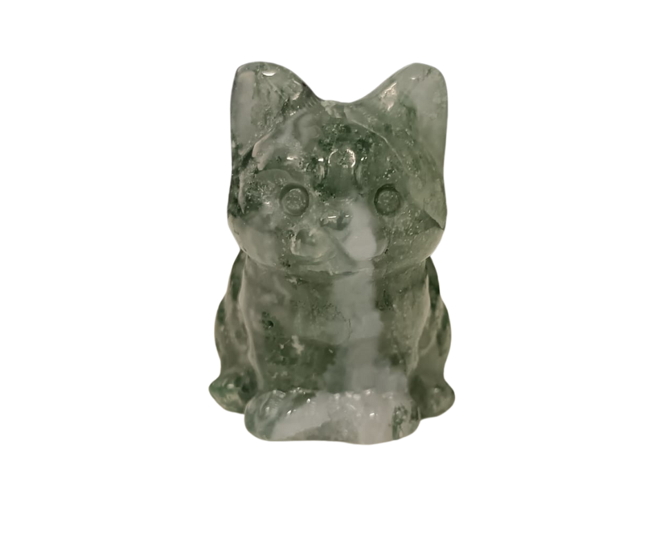Mini Crystal Cat · Moss agate