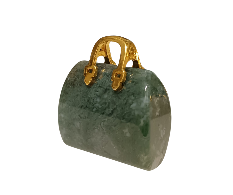 Mini Crystal Handbag · Moss agate
