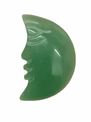 Crystal Crescent Moon with Face · Aventurine