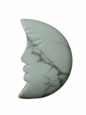 Crystal Crescent Moon with Face · Howlite