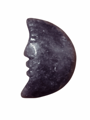 Crystal Crescent Moon with Face · Lepidolite
