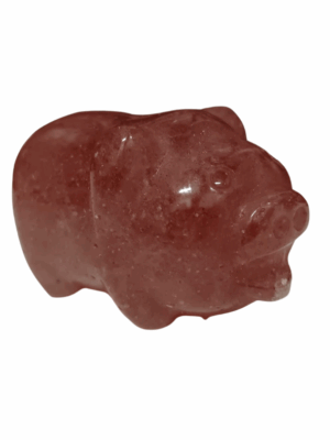 Mini Crystal Pig · Strawberry quartz