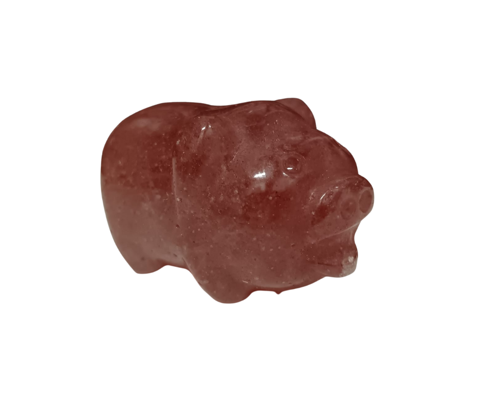 Mini Crystal Pig · Strawberry quartz