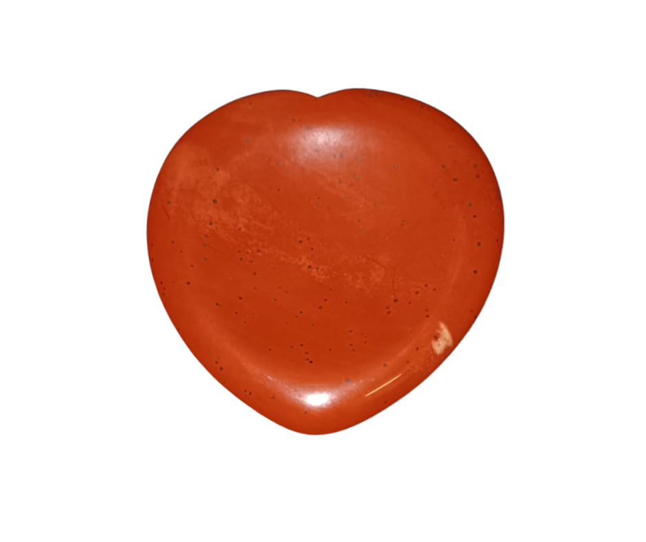 Heart-Shaped Crystal Palmstone · Red jasper