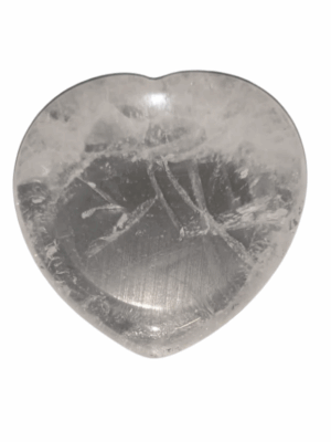 Heart-Shaped Crystal Palmstone · Clear quartz