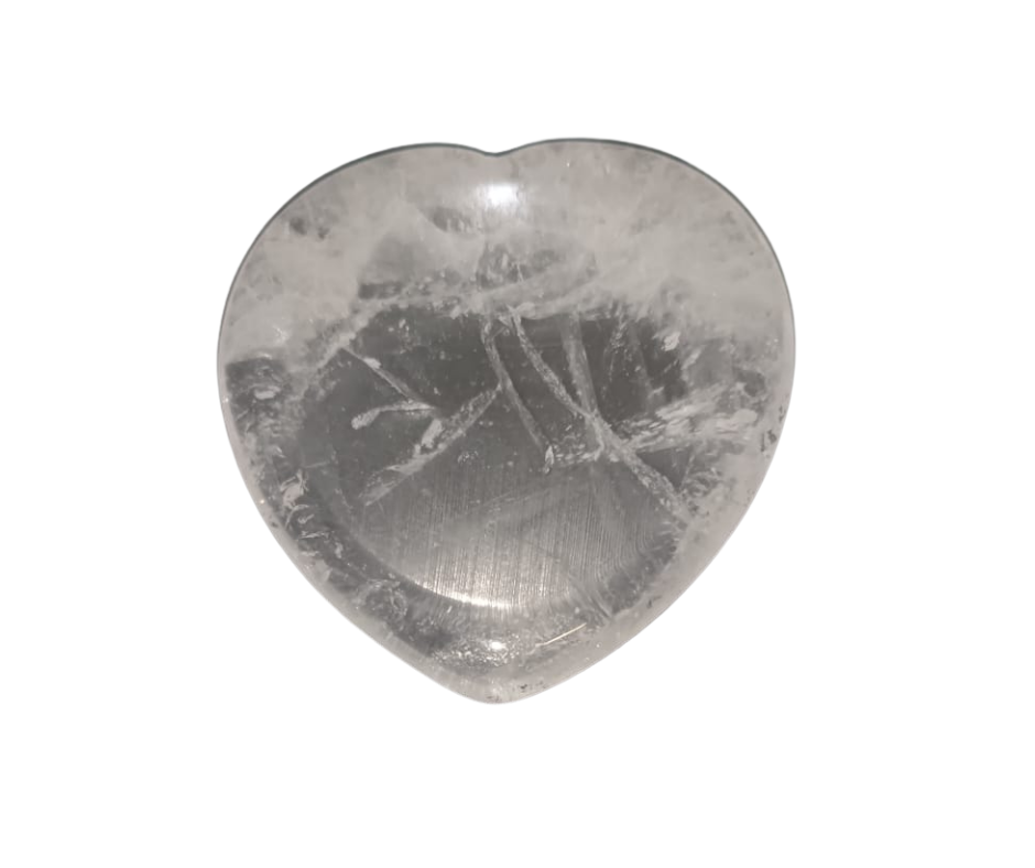 Heart-Shaped Crystal Palmstone · Clear quartz